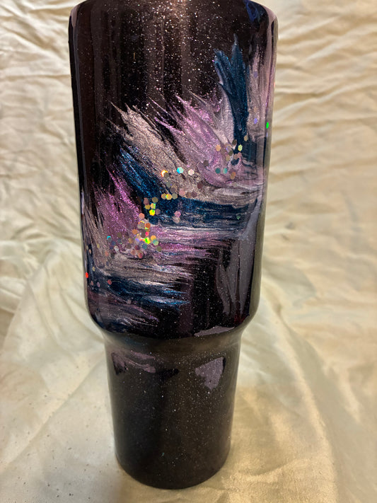 # 6  40oz Teal & Pink Feather